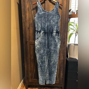 CG Collections Vintage 80s Acid Wash Denim Jumpsuit